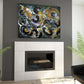 Silkworm Abstract painting by Doug LaRue over a fireplace