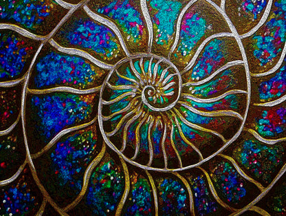 Ammonite a colorful abstract painting by Doug LaRue