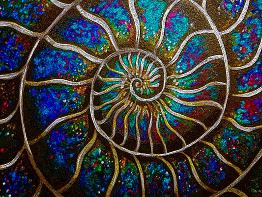 Ammonite a colorful abstract painting by Doug LaRue