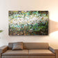 Aqualoid abstract oil on canvas by Doug LaRue over a couch