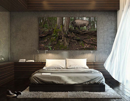 Buffalo Forest art by Doug LaRue on a bedroom wall