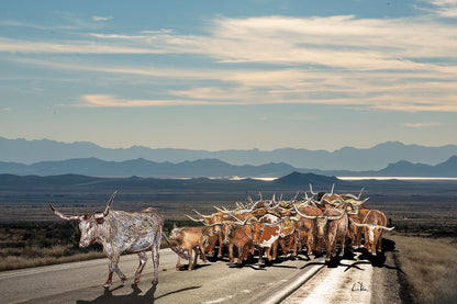 Cattle Drive mixed media art by Doug LaRue