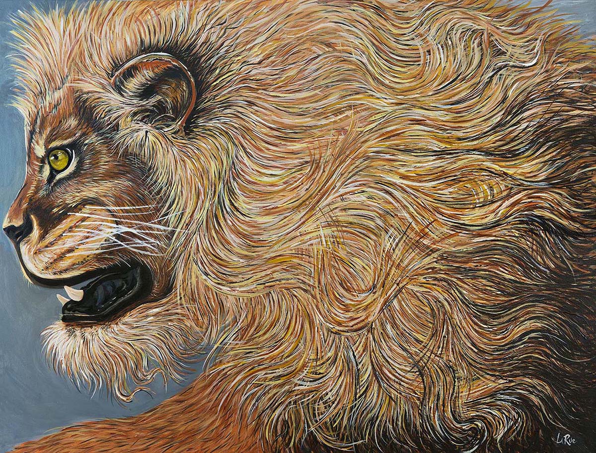 Golden Lion painting by Doug LaRue