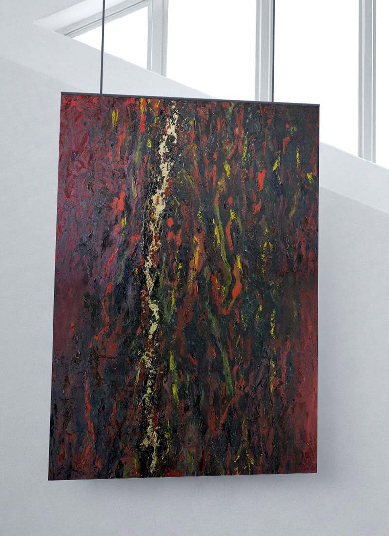 Vein of Gold Oil Painting hanging in a corporate hallway