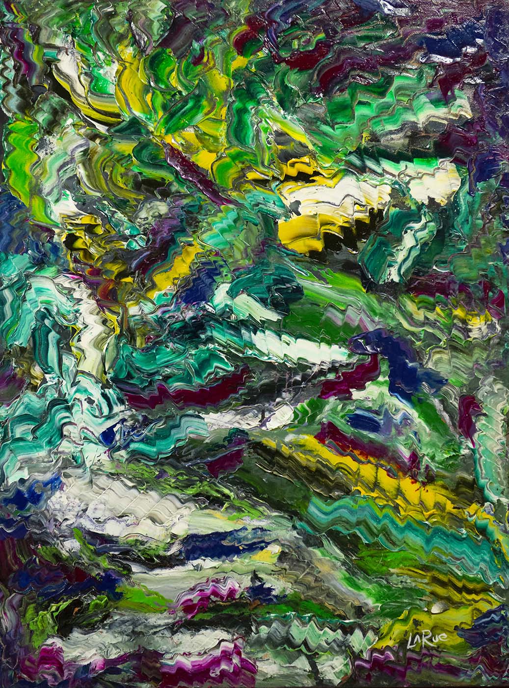 Grasshopper Abstract oil painting by Doug LaRue