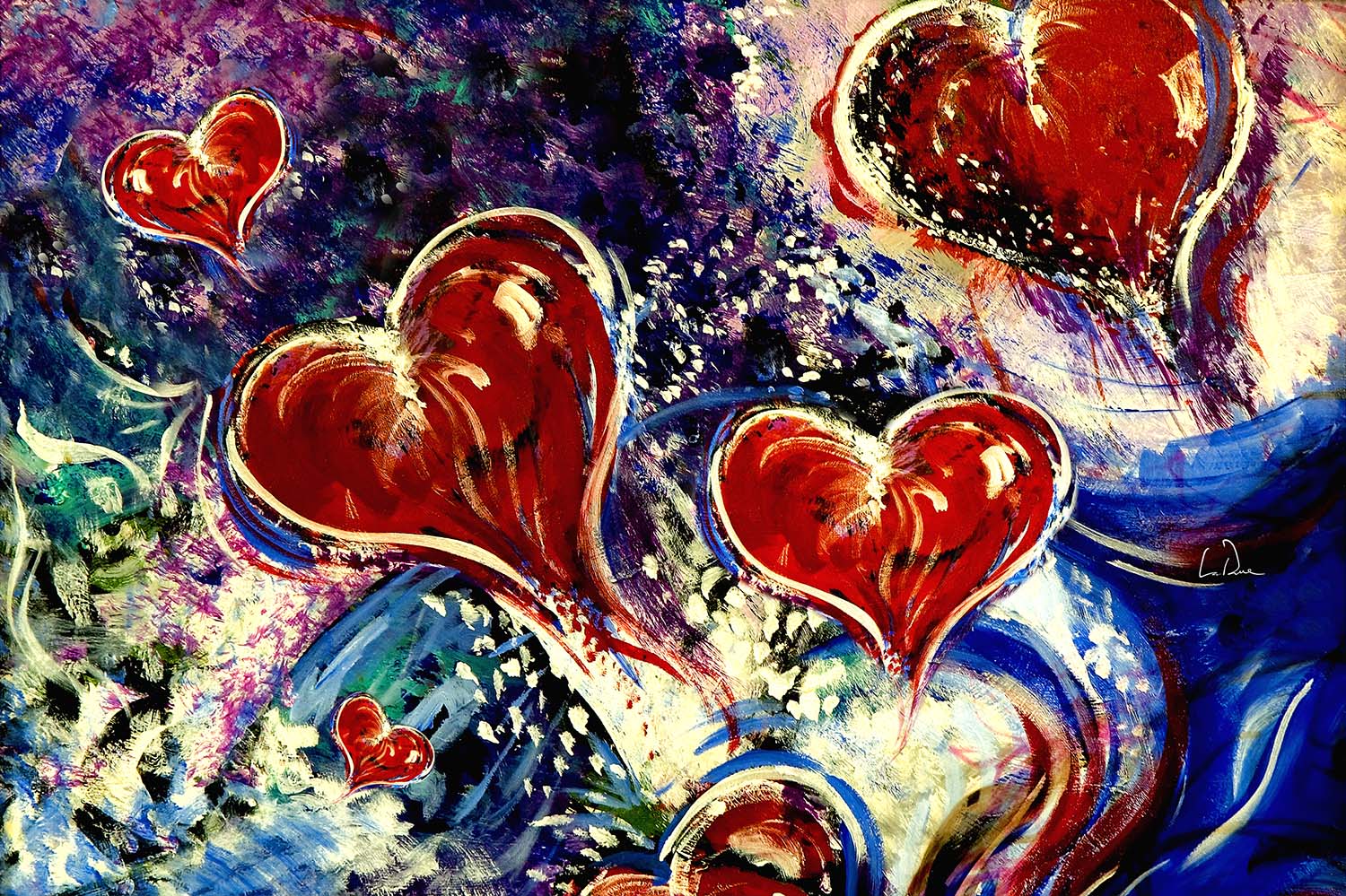 Hearts Adrift painting on masonite b y Doug LaRue
