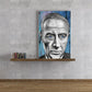 Oppenheimer's Eyes mixed media by Doug LaRue on a studio shelf