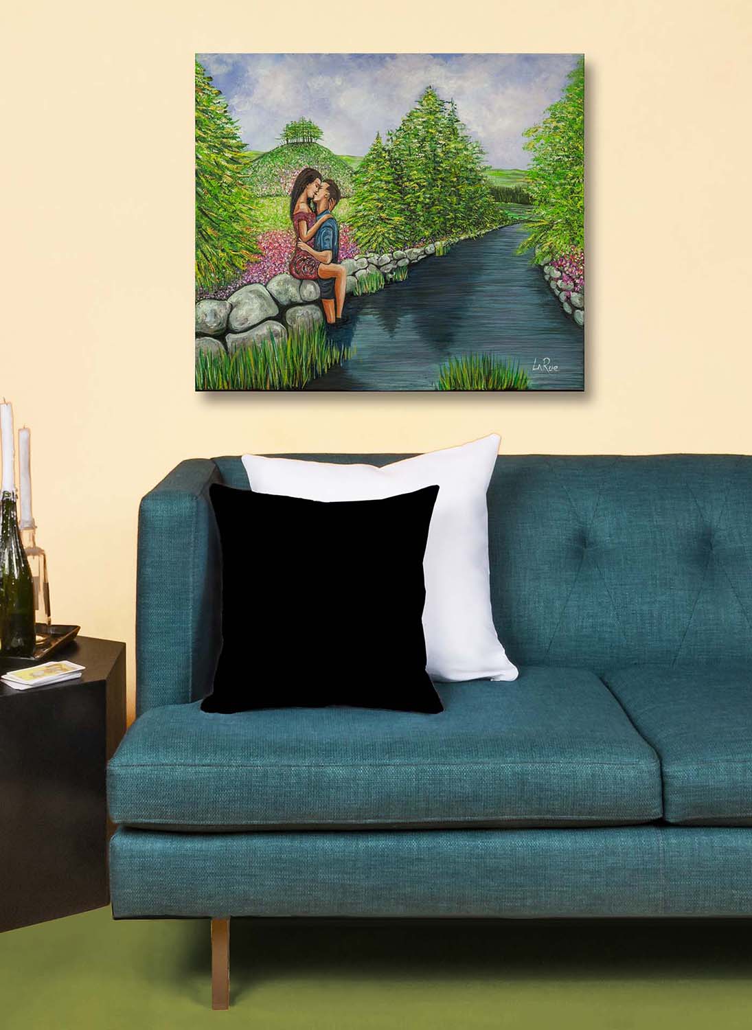 Passion Creek oil painting by Doug LaRue large print over a couch