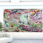 Pastel Loop abstract expressionist painting by Doug LaRue in a gallery setting