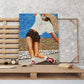 SK8 Girl painting by Doug LaRue on a wood pallet