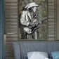 Stevie Ray Vaughan 22 artwork by Doug LaRue in a modern bedroom over a bed