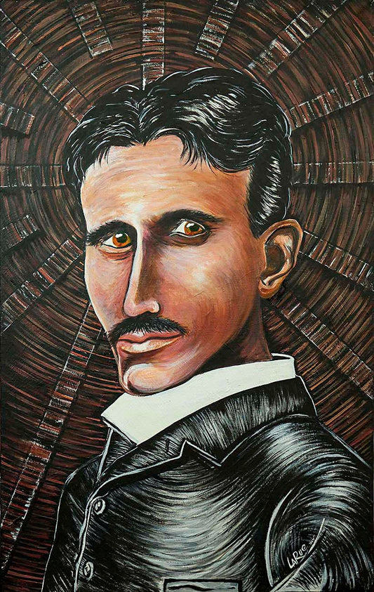 Nikola Tesla portrait painting by Doug LaRue