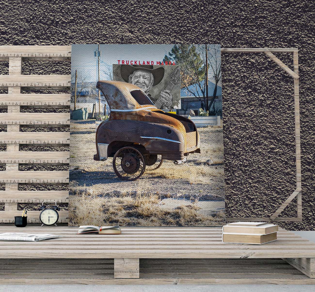 Marfa Truckland photograph by Doug LaRue large print leaning on a pallet