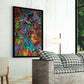 Vid19-72B Abstract Art Set  Mixed Media on a living room wall
