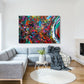Vid-19 Saturn Ejection abstract art by Doug LaRue large print on a living room wall