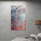 wavefront mixed  media art by Doug LaRue on a bedroom wall