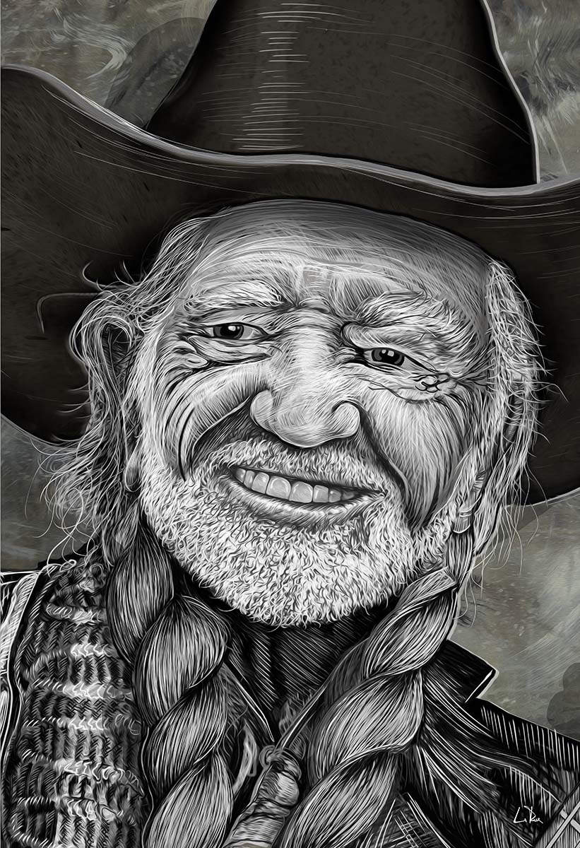 Willie Nelson artwork by Doug LaRue