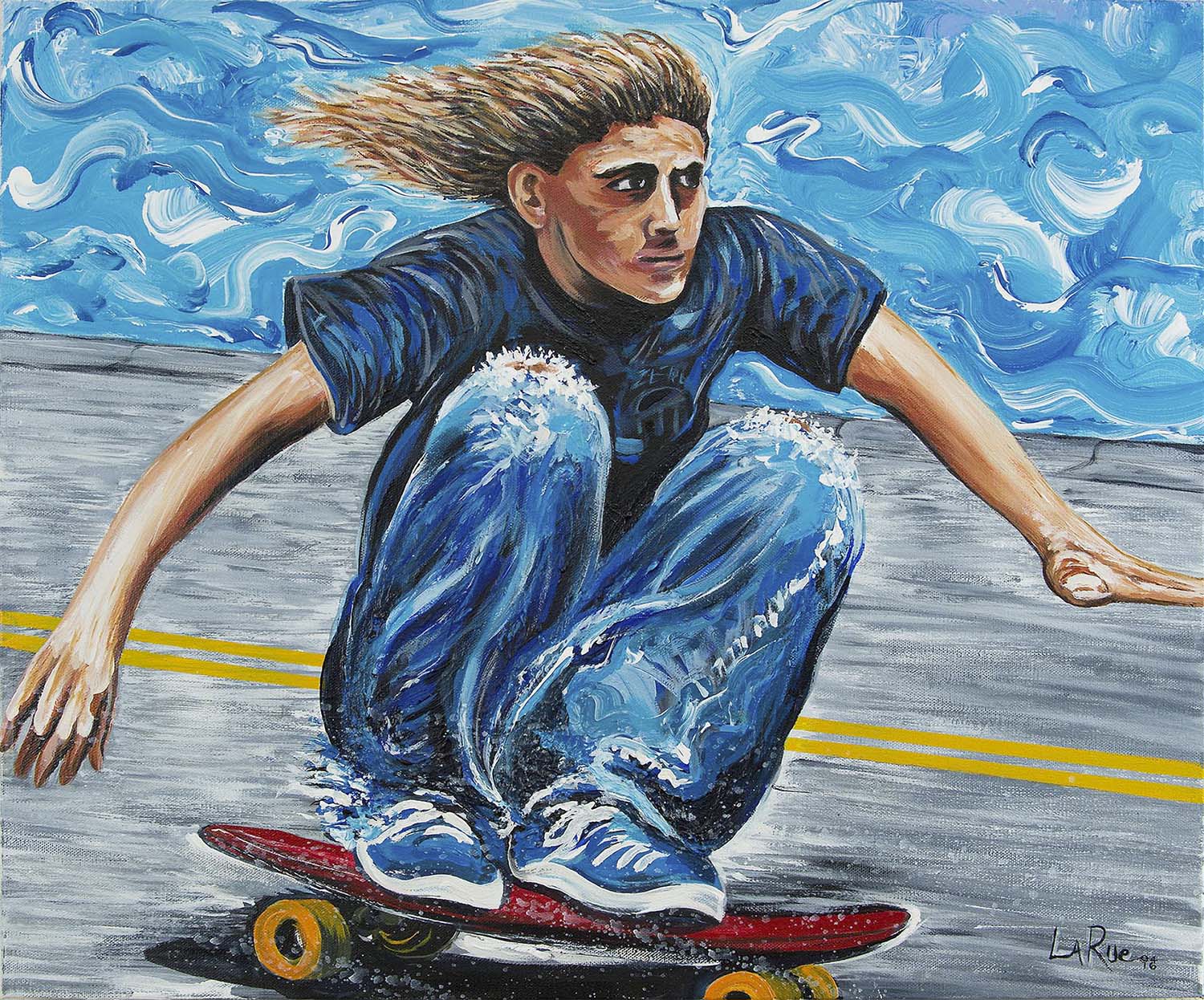 Zephyr Skates acrylic canvas painting by Doug LaRue
