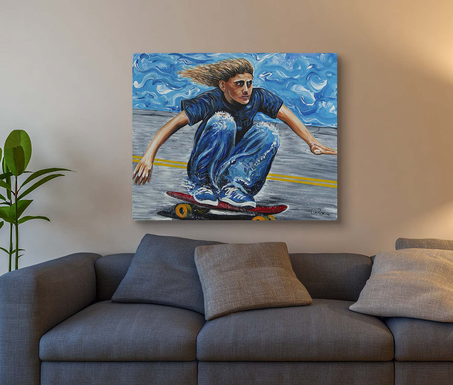 Zephyr Skates acrylic canvas painting by Doug LaRue